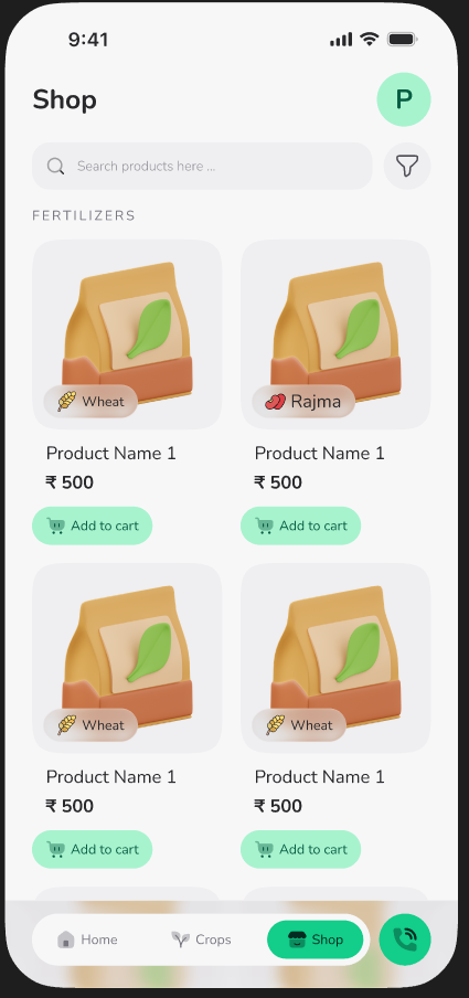 Krusakha App - Shop Screen